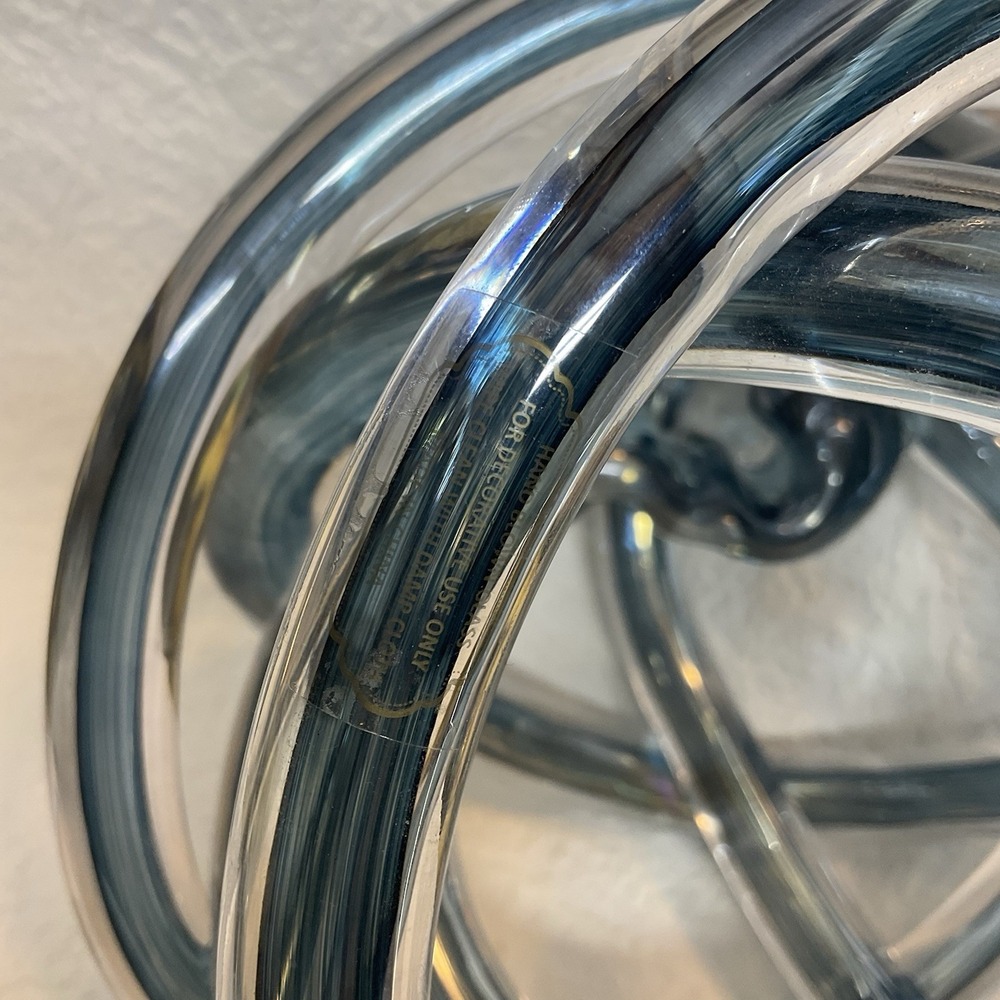 Large Hand-Blown Glass Infinity Knot Dculpture Modern Abstract Decor 7.75"x7.25" - Picture 2 of 15